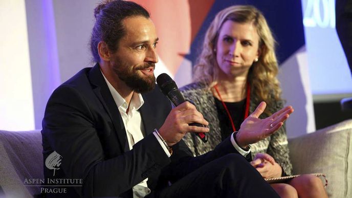 Bohumil Kartous a Kateřina na výroční konferenci Aspen Institute Prague