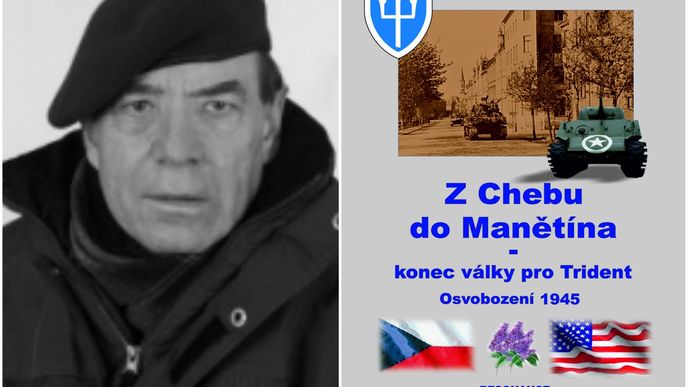 Bohuslav Balcar a obálka jeho knihy Z Chebu do Manětína