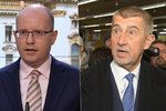 Premiér Bohuslav Sobotka (ČSSD) vs. vicepremiér Andrej Babiš (ANO)