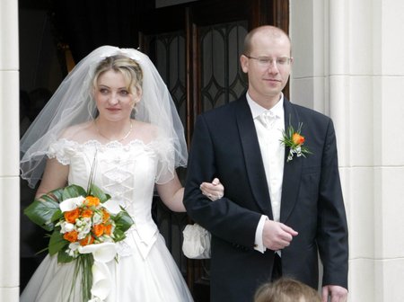 Novomanželé Sobokovi v roce 2003