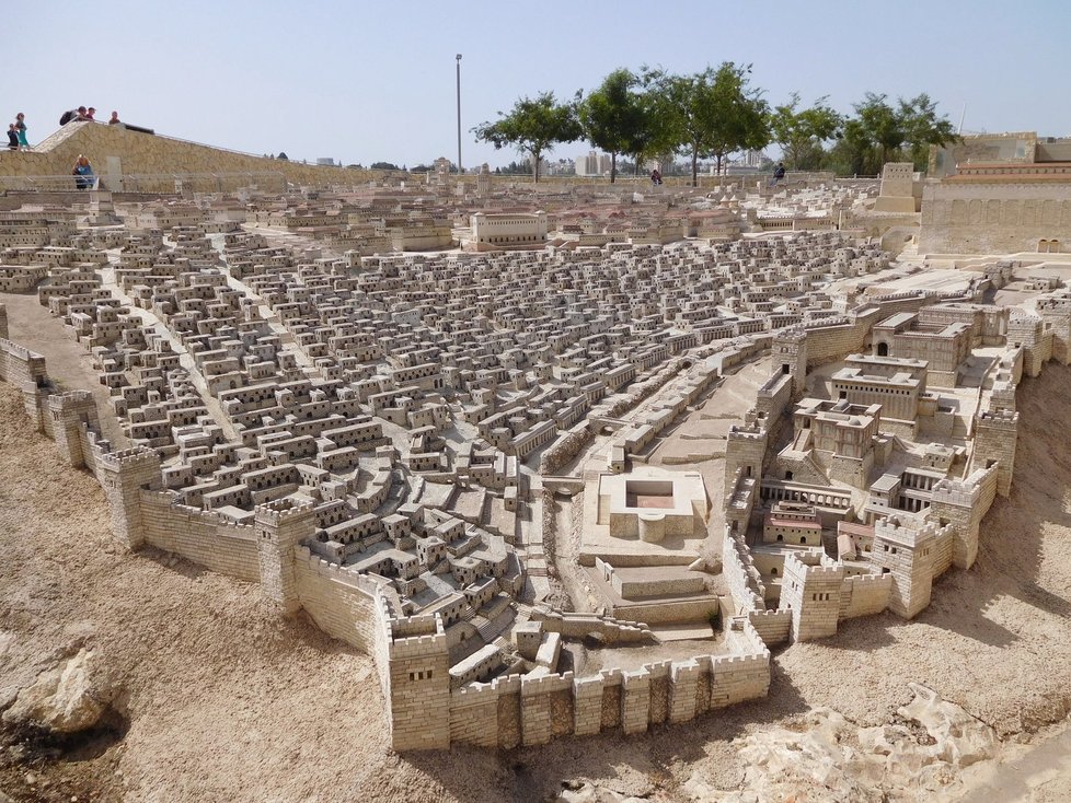 Izraelské muzeum: Zmenšenina historické podoby města Jeruzaléma