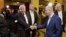 Bohuslav Sobotka na konferenci ČSSD v Teplicích: Přivítání s Martinem Starcem