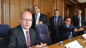 Bohuslav Sobotka v Moravskoslezském kraji během jednání o OKD