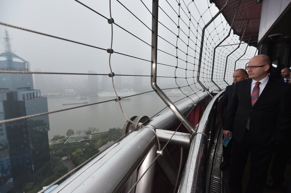 Sobotka v Číně: Vyhlídka z Pearl Tower