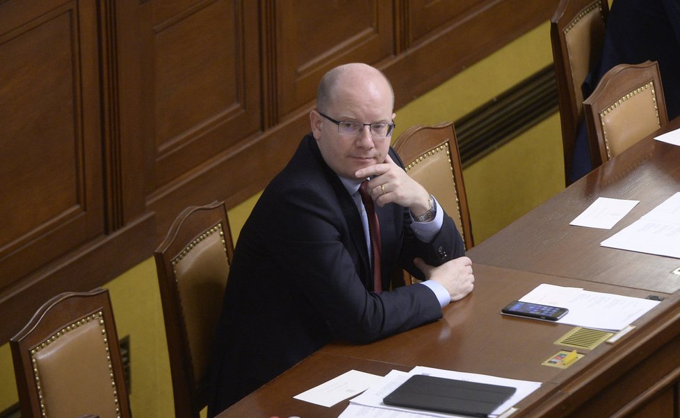 Premiér Bohuslav Sobotka ve Sněmovně
