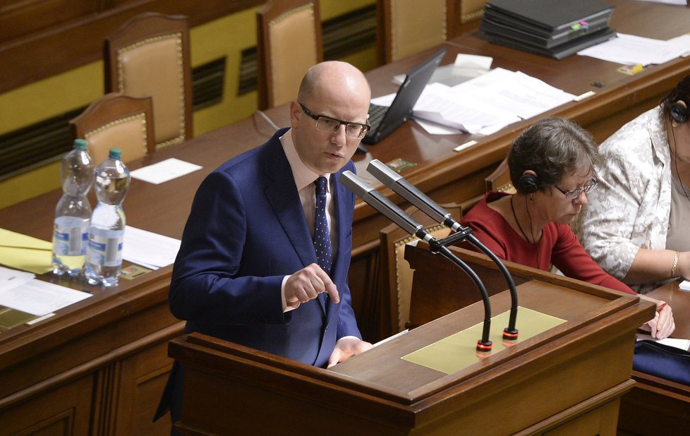 Premiér Bohuslav Sobotka ve Sněmovně