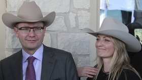 Premiér Sobotka s manželkou v americkém Texasu v listopadu 2014