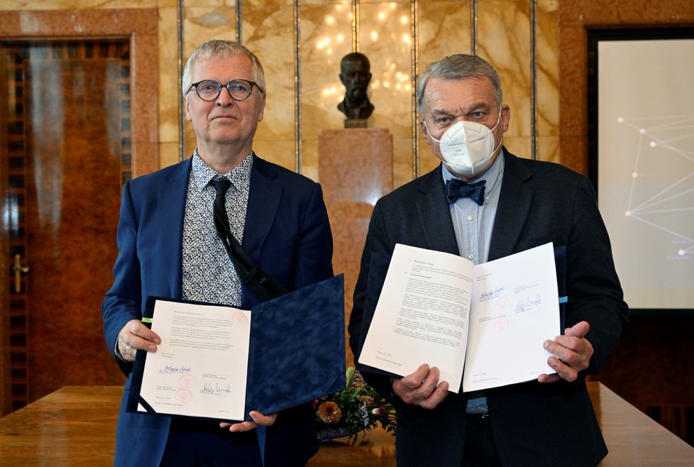 Pražský primátor Bohuslav Svoboda (ODS) a výkonný ředitel ICORN Helge Lunde (12.3.2024)