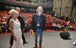 Bolek Polívka, Veronika Žilková a režisér Vladimír Michálek na projekci filmu Zapomenuté světlo na festivalu v Karlových Varech