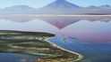 Laguna Colorada (4270 m) o rozloze 60 km2 není hlubší než 1,5 m. Červené zbarvení vody způsobují kolonie vodních řas schopných žít ve slané vodě. Jezero obývají plameňáci andský, chilský a Jamesův.