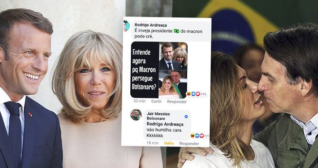 Brazilský prezident si na facebooku utahoval z Macrona kvůli Brigitte (66). Elysejský palác zuří