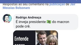 Posměšný komentář brazilského prezidenta Bolsonara na adresu Macronovy manželky Brigitte