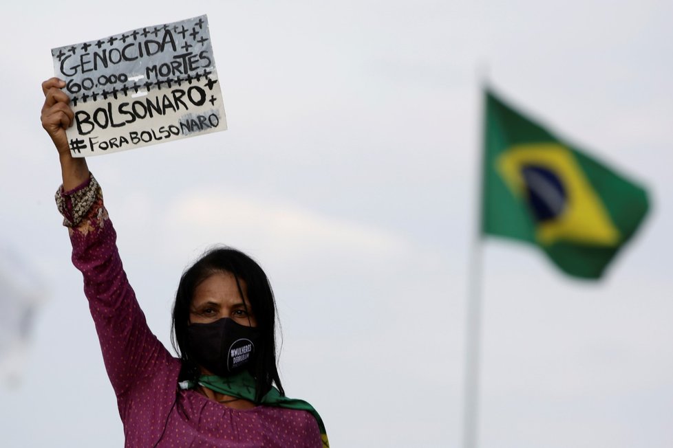 Protesty proti brazilskému prezidentovi Jairu Bolsonarovi.