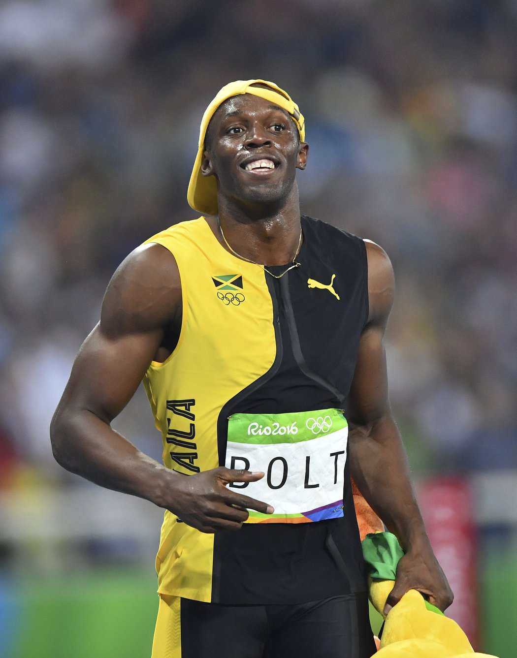 Usain Bolt slaví zlato ze stovky v Riu