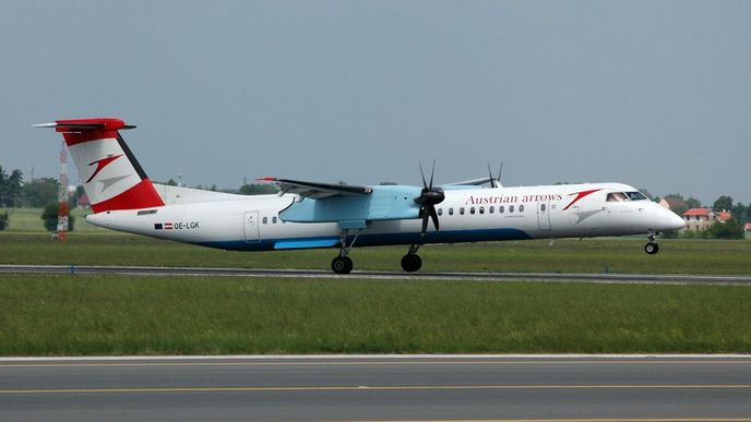 De Havilland Canada Dash 8-400, zde ještě pod označením Bombardier Q400, u aerolinek Austrian Airlines