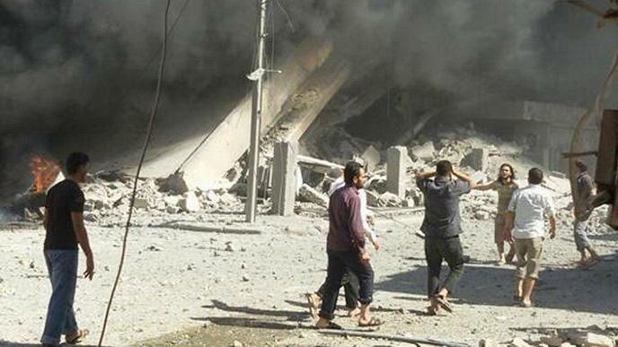 Bombardování v Sýrii