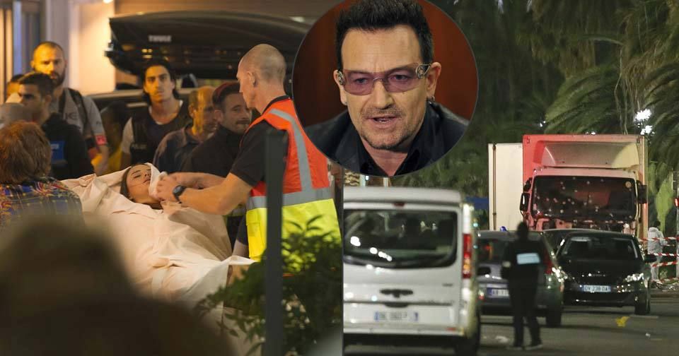 Během teroristického útoku v Nice byl na místě i zpěvák Bono Vox.