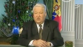 Boris Jelcin při svém projevu v roce 1999.