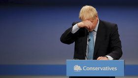 Premiér Boris Johnson na konferenci Konzervativní strany