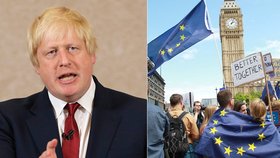 Boris Johnson se pustil do Britů, kteří protestují proti brexitu.