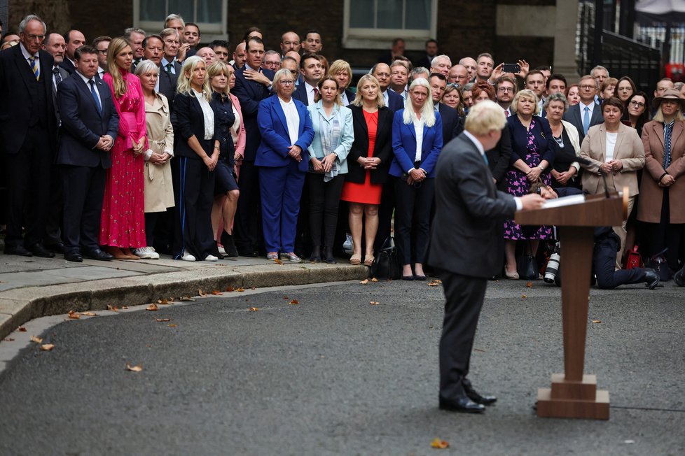 Loučení Borise Johnsona s Downing Street 10 (6.9.2022)