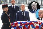 Macron, Johnson a Steinmeier uctili památku obětí k 75. výročí konce války.