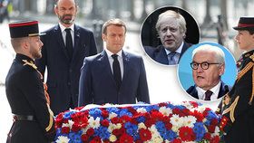 Macron, Johnson a Steinmeier uctili památku obětí k 75. výročí konce války.