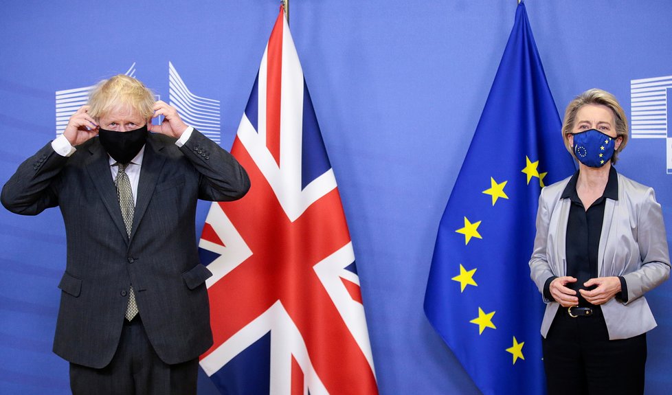 Jednání britského premiéra Borise Johnsona s šéfkou Evropské komise Ursulou von der Leyenovou (9. 12. 2020)