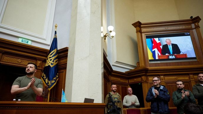 Proslov Borise Johnsona v ukrajinském parlamentu