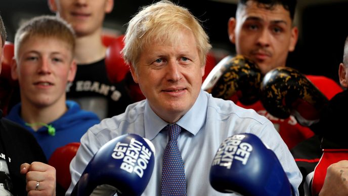 Boris Johnson během předvolební kampaně