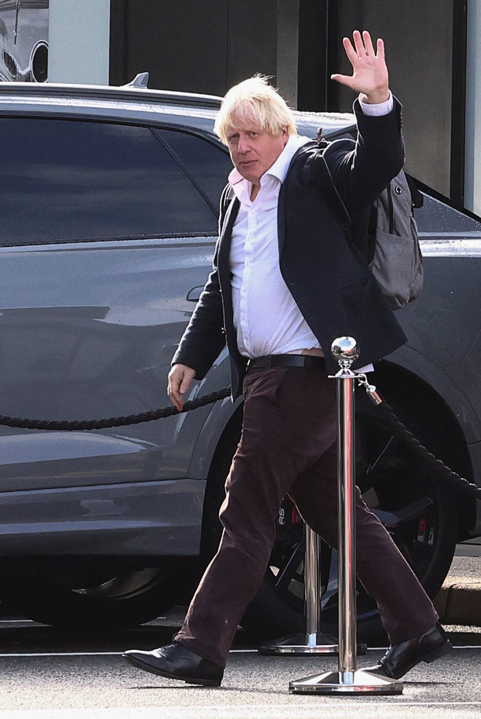 Přílet Borise Johnsona z dovolené (22.10.2022)