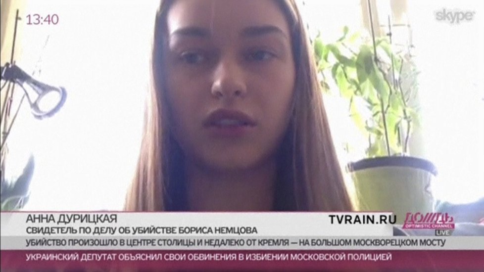 Hanna Durytská, mladá ukrajinská modelka a přítelkyně zavražděného Borise Němcova