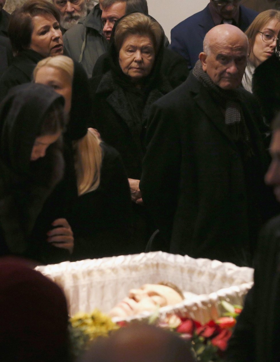 Vdova po Borisovi Jelcinovi také přišla na Němcovův pohřeb