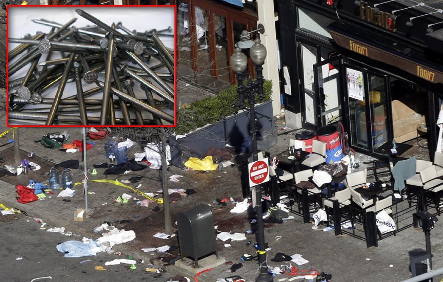Při výbuchu bomb v Bostonu zabíjely hřebíky a střepiny