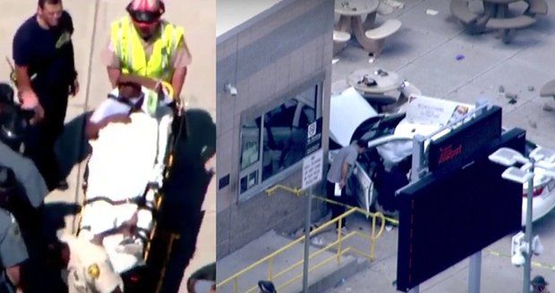 Taxík najel do lidí u mezinárodního letiště v Bostonu: Deset zraněných