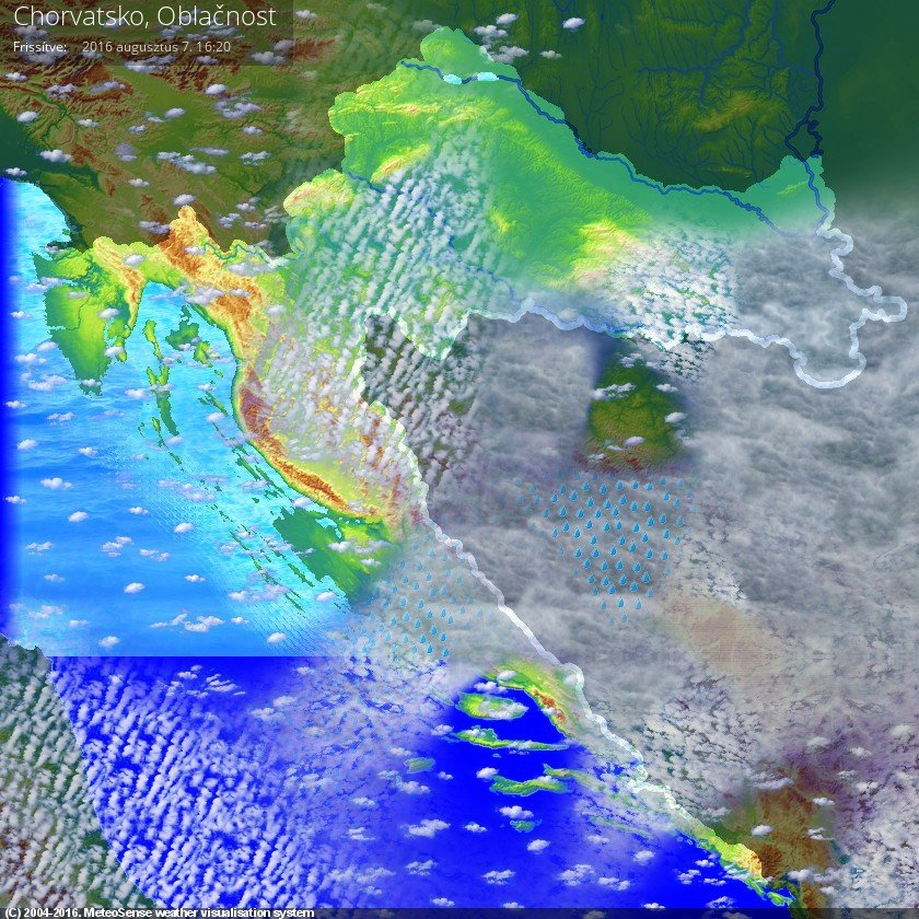 Počasí 7. srpna v Chorvatsku: Polojasno, v části země oblačno a bouřky