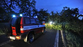 Na Česko udeřila bouře, na pilno měli i hasiči, kteří vyjížděli k řadě polámaných stromů