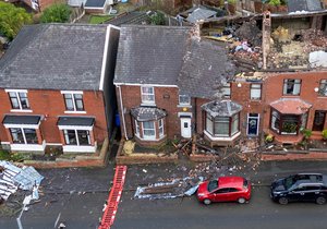 Následky bouře Gerrit v anglickém Manchesteru (28.12.2023)