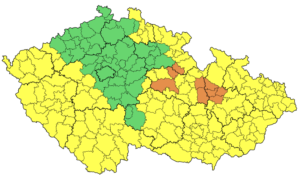 Povodňová pohotovost v části Česka (výstraha k 13. 5. 2021, 11:30)