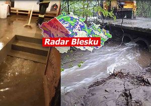 Povodňová pohotovost, lijáky a další bouřky v Česku. Sledujte radar Blesku