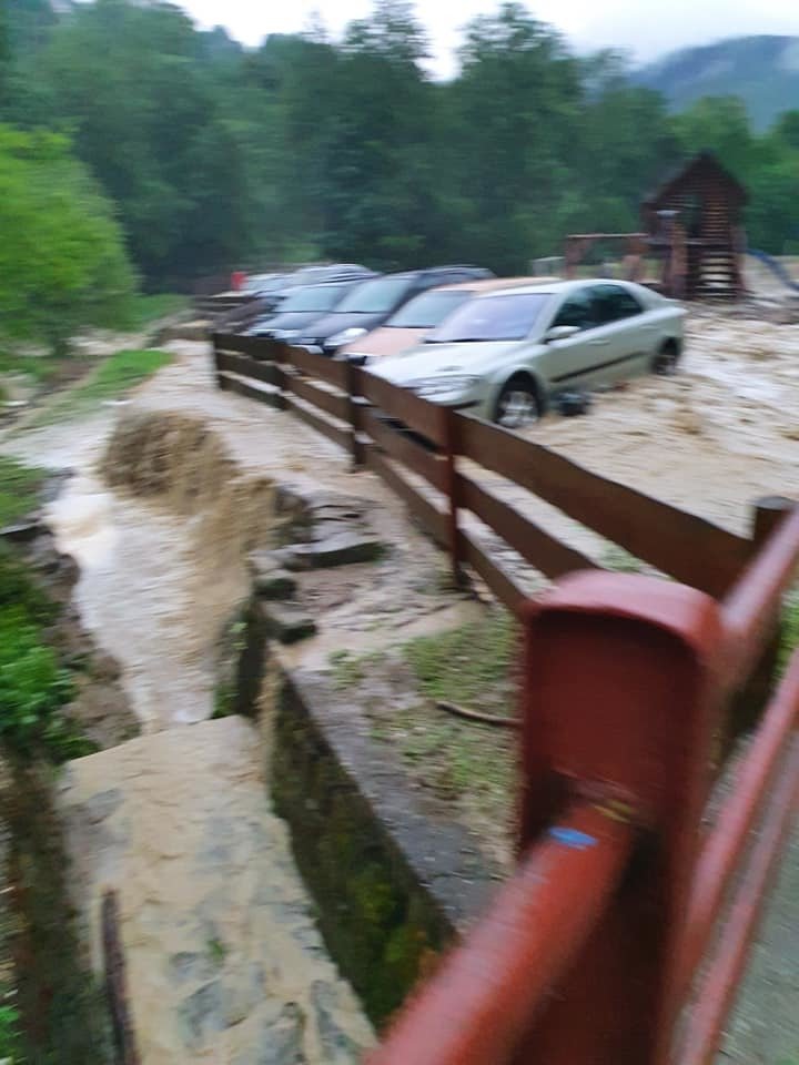 Blesková povodeň u penzionu v obci Žítková na Uherskohradišťsku