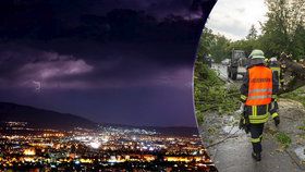Bouřky řádí v Evropě: Vlevo foto  z Makedonie, vpravo spoušť v Německu
