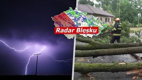 Na jižní Moravě řádí bouřky, ČHMÚ vydal varování