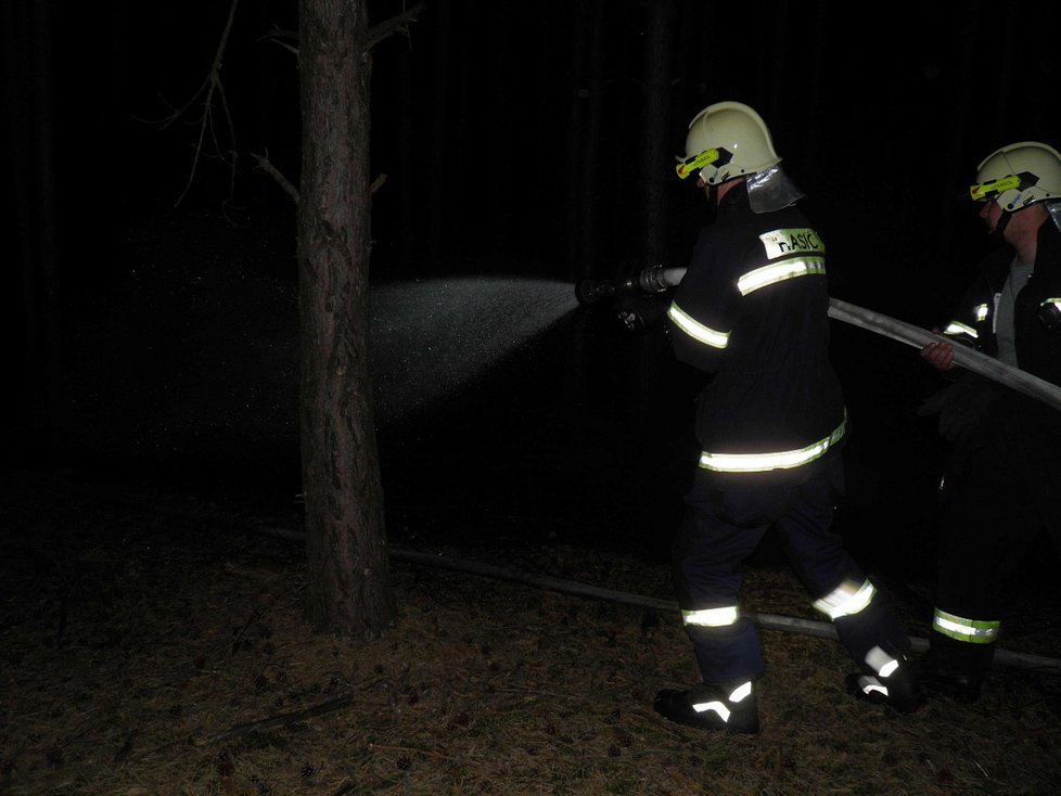 Hasiči zasahovali v noci i v oblasti Moravské Sahary, u Vracova hořel les na ploše 9 hektarů. S ohněm bojovalo 13 jednotek hasičů.