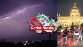 Silné bouřky zasáhly Česko včetně metropole Prahy (13.7.2021)