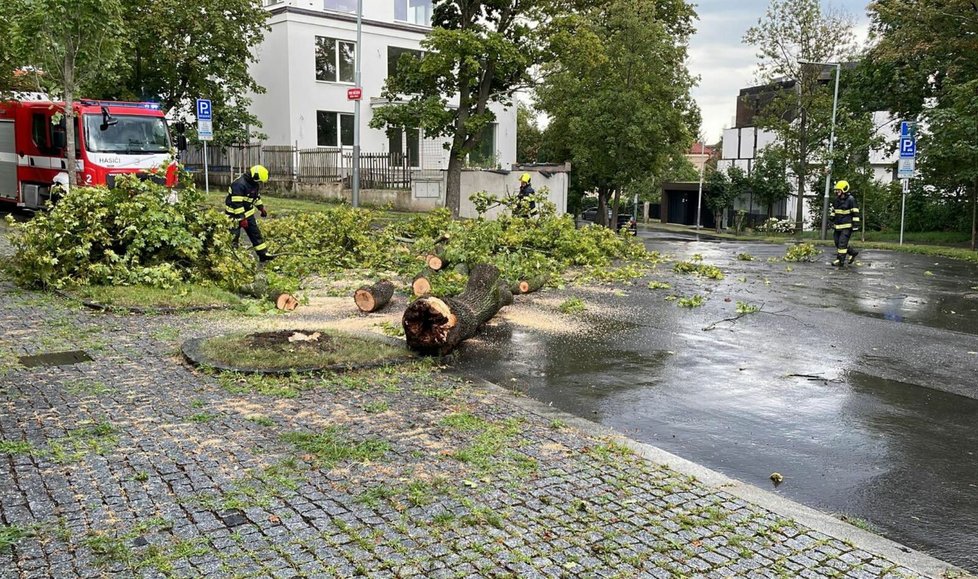 Škody po bouřkách v Praze (23.7.2022)