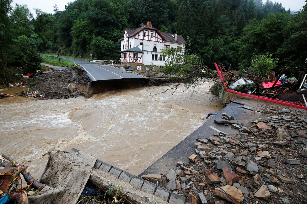 Silné bouřky a záplavy v Německu (15.7.2021)