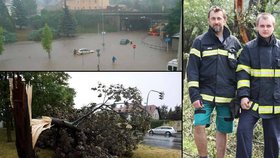 Bouřky lámaly stromy a zaplavovaly ulice. Tři hasiče na Zlínsku zasáhl blesk