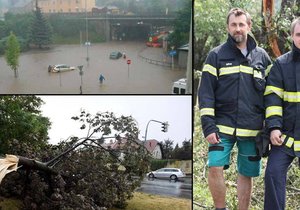 Bouřky lámaly stromy a zaplavovaly ulice. Tři hasiče na Zlínsku zasáhl blesk