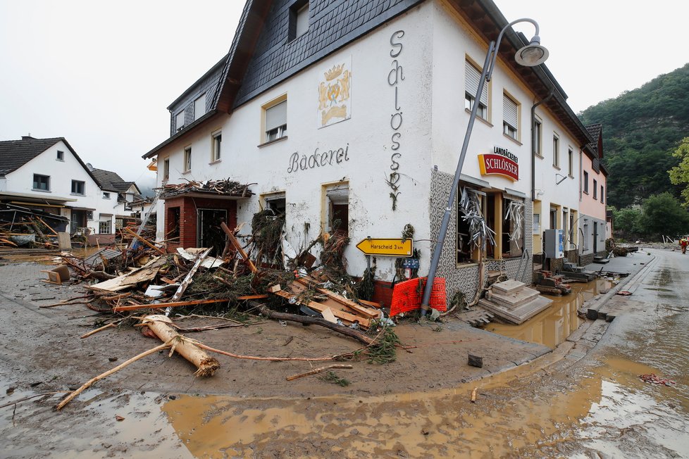 Silné bouřky a záplavy v Německu (15.7.2021)